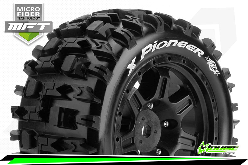 Louise X-Pioneer - KRATON 8S Serie Tire Set - Mounted - Sport - Black Wheels - Hex 24mm - L-T3296BM