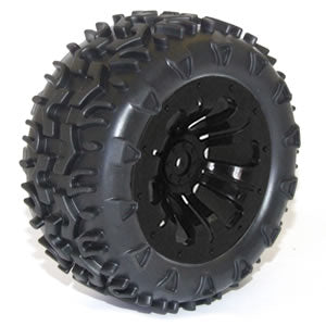FTX6310B - Carnage Mounted Wheel / Tyre Complete Pair - Black