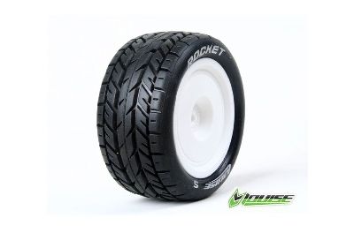 Louise E-ROCKET Banden Set - Soft - Velgen Wit - Hex 12mm - 4WD Achter